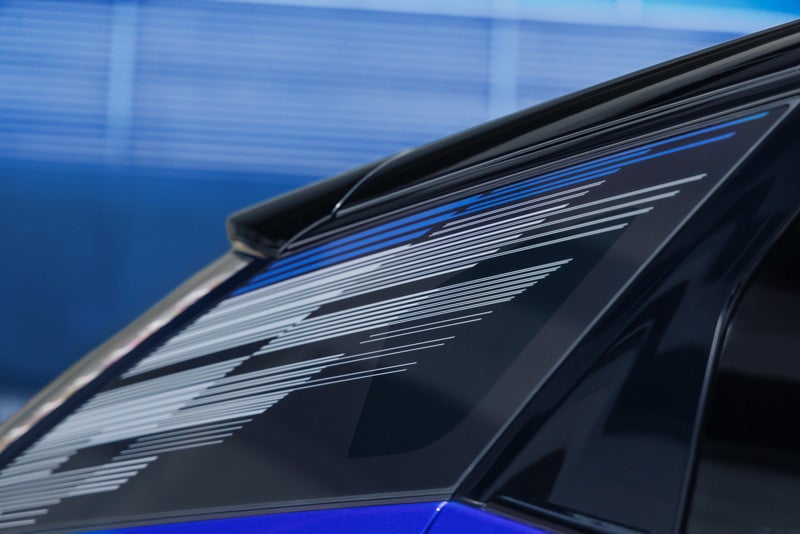 Close-up of the Modern Pattern on the 2026 OPTIQ-V Rear Quarter Glass | Watsonville Cadillac in Watsonville CA